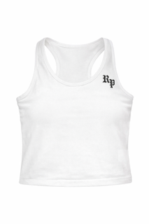 Ruthless Racerback Crop Top - White